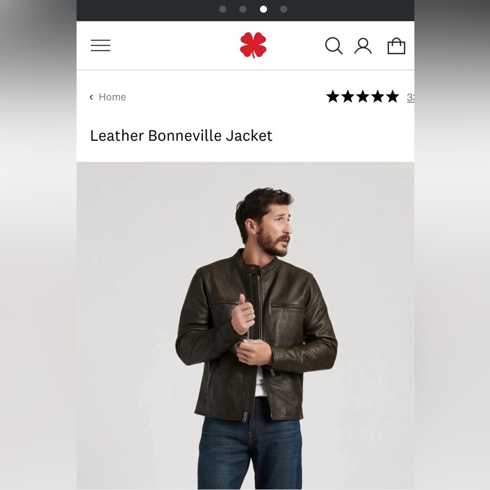 Lucky Brand Bonneville Dark Brown Leather Jacket - Picture 3 of 3